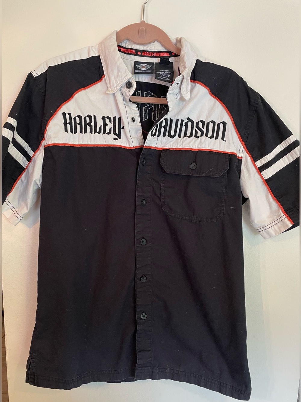 Vintage Harley Davidson Cozumel Mexico Mechanic Button Up Shirt Medium